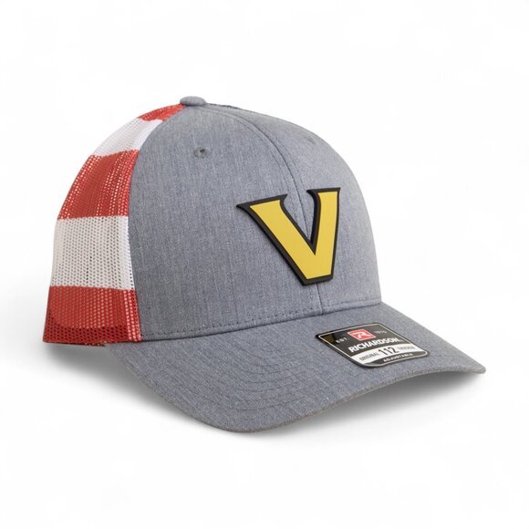 Vanderbilt Commodores Gold 3D Snapback Trucker Hat- Heather Grey/ Stars & Stripe - Picture 1 of 3